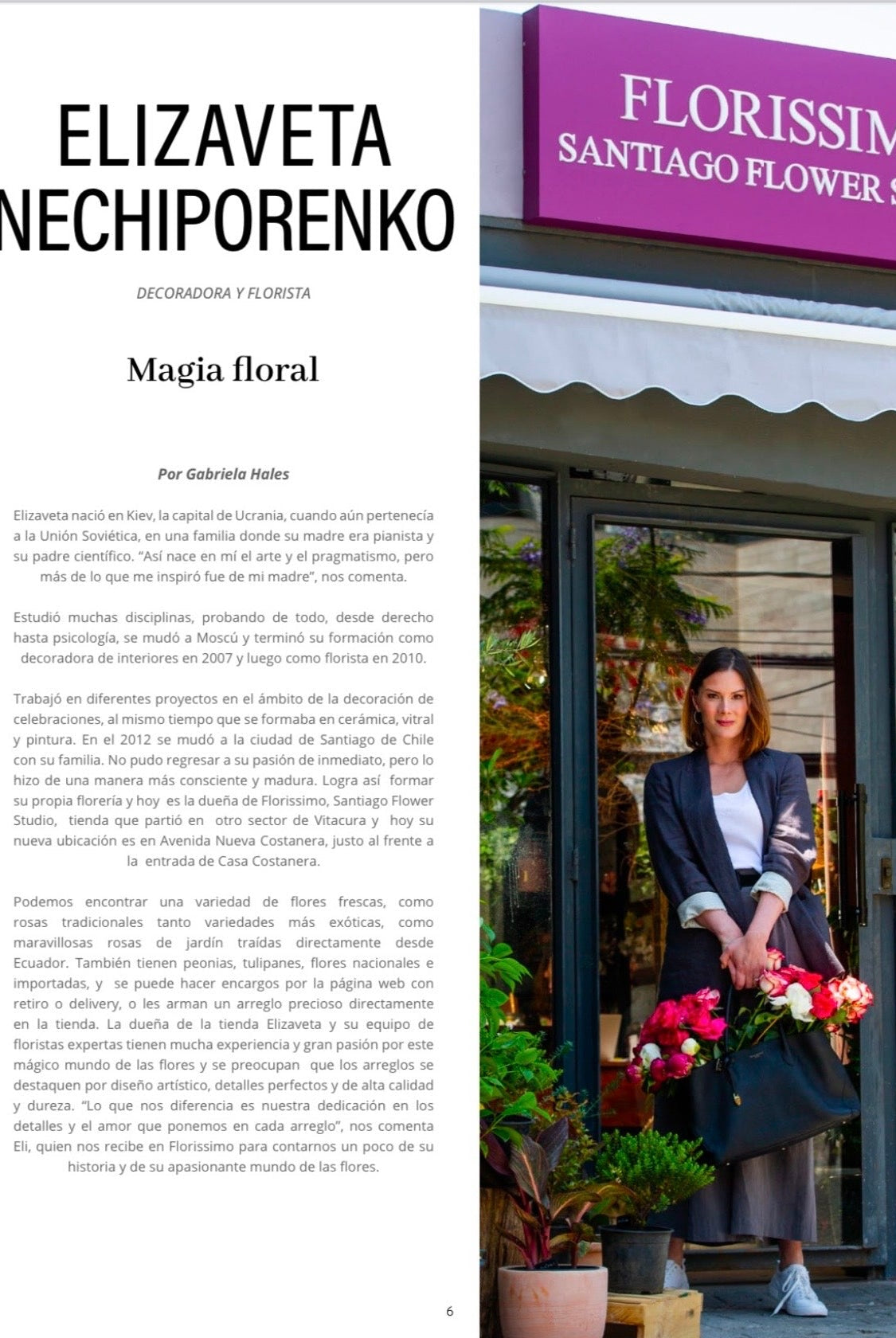 Elizaveta Nechiporenko: la magia floral detrás de Florissimo