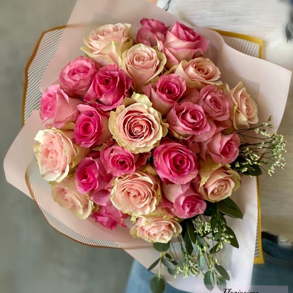 Ramo Express 25 rosas mix bicolor – Florissimo